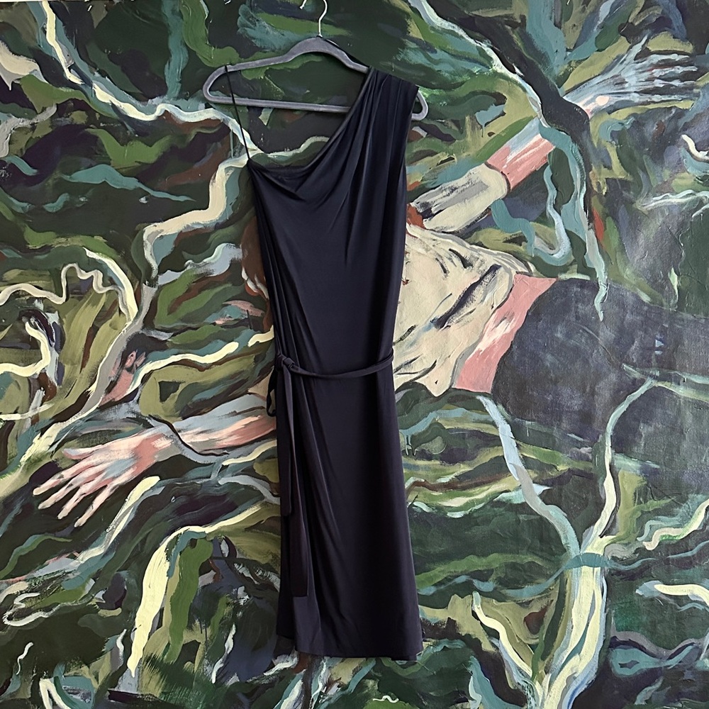 H&M Chic Navy One-Shoulder Dress